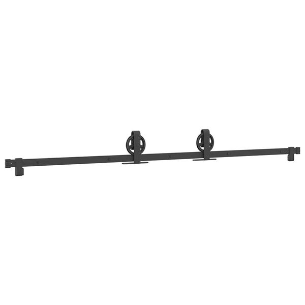 vidaXL Sliding Door Hardware Kit 200 cm Steel Black