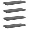 vidaXL Floating Wall Shelves 4 pcs High Gloss Grey 60x23.5x3.8 cm MDF