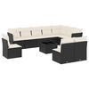 vidaXL 11 Piece Garden Sofa Set with Cushions Black Poly Rattan