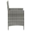 vidaXL 3 Piece Outdoor Dining Set with Cushions Poly Rattan Grey