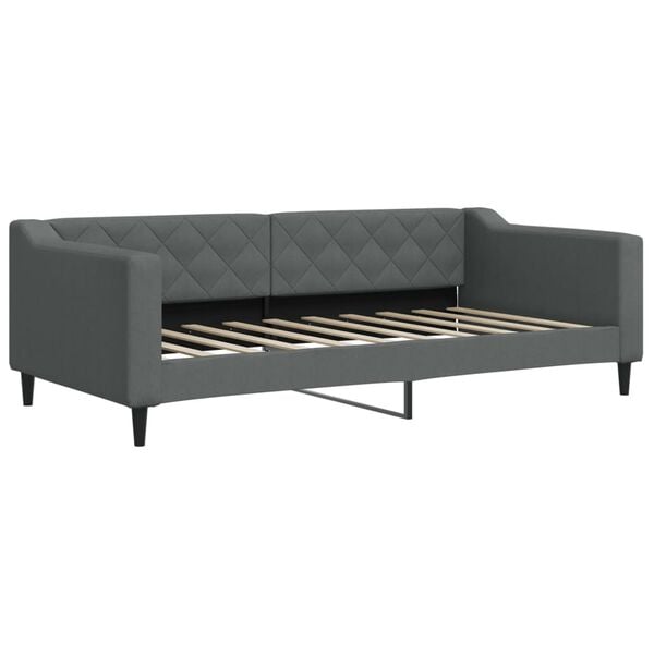 vidaXL Daybed with Trundle&Drawers without Mattress Dark Grey 90x190 cm