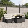 vidaXL 7 Piece Garden Sofa Set with Cushions Black Poly Rattan
