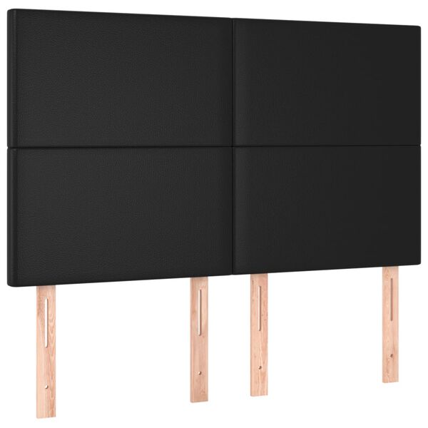 vidaXL LED Headboard Black 144 cm Faux Leather