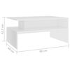 vidaXL Coffee Table White 90x60x42.5 cm Engineered Wood