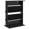 vidaXL Magazine Rack Black Oak 70 x 41 x 96 cm Engineered Wood