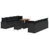 vidaXL Garden Sofa Set 12 pcs 12-Seater Black Poly Rattan