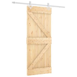 vidaXL Sliding Door 85 x 210 cm Solid Pine Wood (Untreated)