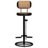 vidaXL Bar Stools with Canvas Print 2 pcs Brown and Black Real Goat Leather