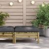 vidaXL Garden Footstool with Cushion Impregnated Wood Pine