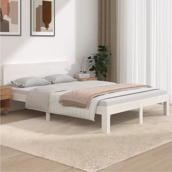 vidaXL Bed Frame without Mattress White 150x200cm King Size