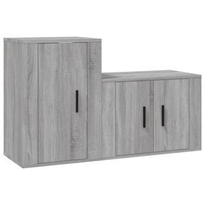 vidaXL 2 Piece TV Cabinet Set Grey Sonoma Engineered Wood
