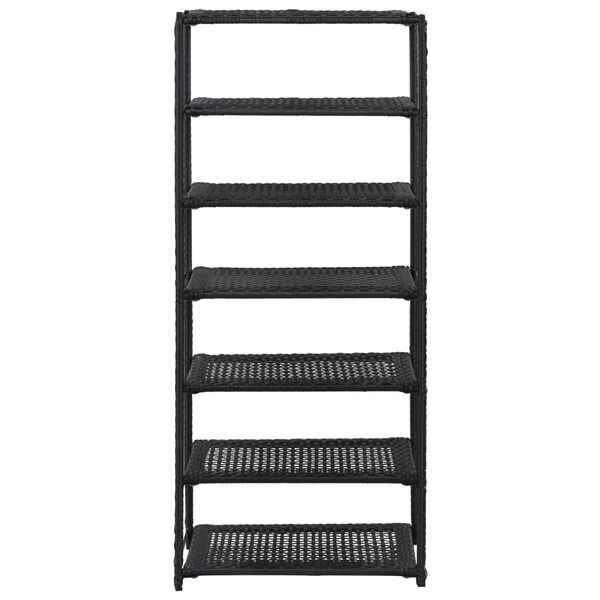 vidaXL Shoe Rack Black 50x30x120 cm Poly Rattan