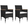 vidaXL 3 Piece Garden Dining Set Black