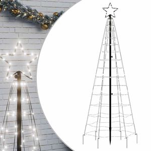 vidaXL LED Christmas Tree with Spikes 220 LEDs Cold White 180 cm