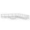 vidaXL 10 Piece Garden Lounge Set Solid Wood Pine White