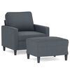 vidaXL Sofa Chair with Footstool Dark Grey 60 cm Velvet