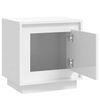 vidaXL Bedside Cabinet High Gloss White 44x35x45 cm Engineered Wood