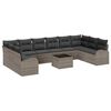 vidaXL Sofa Set with Cushion 11 pcs Light Grey Poly Rattan