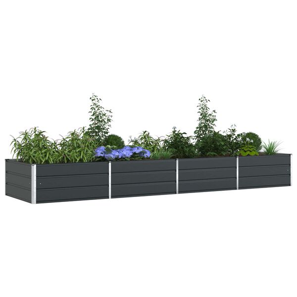 vidaXL Planter Anthracite 385 x 100 x 45 cm Galvanised Steel