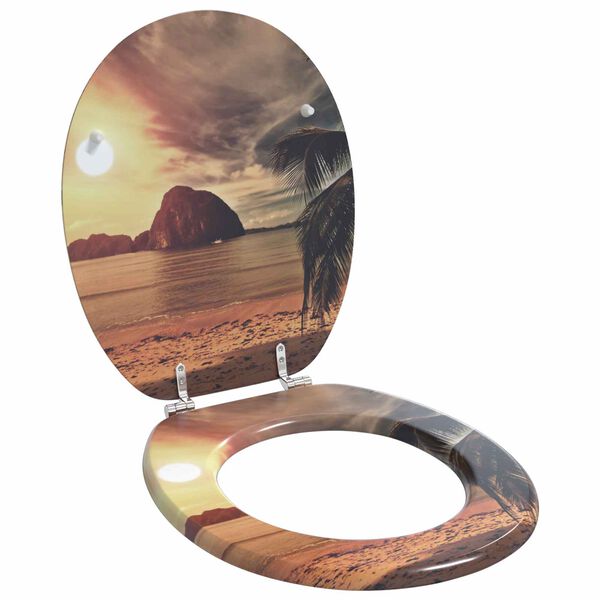 vidaXL Soft-Close Toilet Seat Orange 44 x 38 cm MDF board