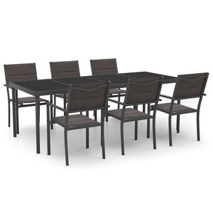 vidaXL 7 Piece Outdoor Dining Set Steel