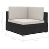 vidaXL 3 Piece Garden Sofa Set with Cushions Poly Rattan Black