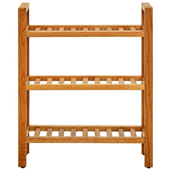 vidaXL Shoe Rack with 3 Shelves 50x27x60 cm Solid Oak Wood