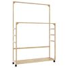 vidaXL Clothes Rack with Shelves and Wheels 90x35x155 cm Bamboo