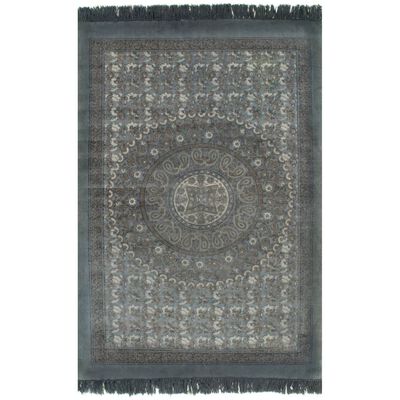 vidaXL Kilim Rug Cotton 120x180 cm with Pattern Grey