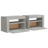 vidaXL Bedside Cabinets 2 pcs with LEDs Concrete Grey 60x35x40 cm