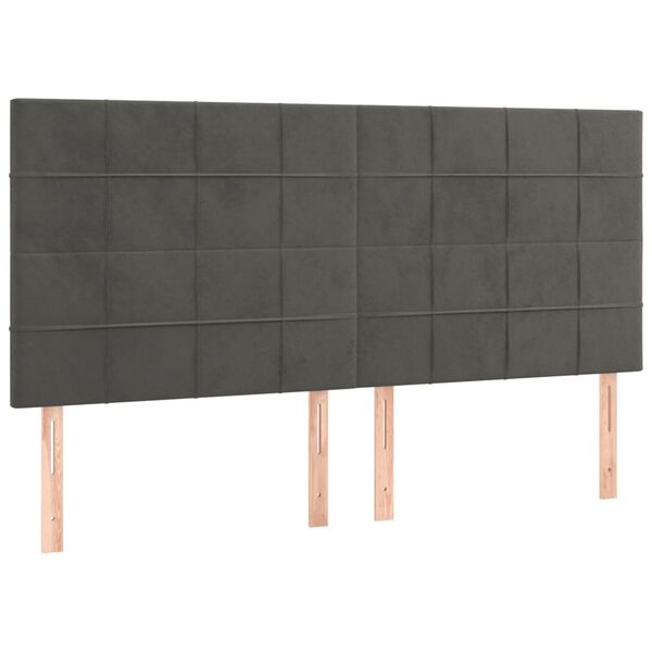 vidaXL Headboard Dark Grey 200x5x118/128 cm Velvet