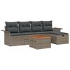vidaXL Garden Sofa Set 6 pcs Grey Poly rattan