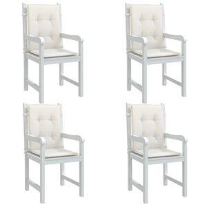 vidaXL Lowback Chair Cushions 4 pcs Melange Cream 100x50x4 cm Fabric