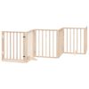 vidaXL Dog Gate with Door Foldable 9 Panels 450 cm Poplar Wood