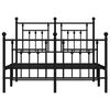 vidaXL Metal Bed Frame without Mattress with Footboard Black 135x190cm