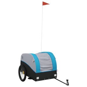 vidaXL Bike Trailer Black and Blue 45 kg Iron