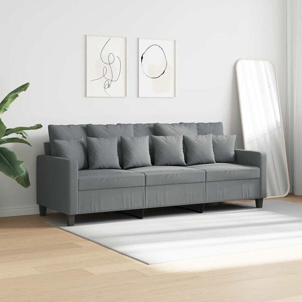 vidaXL 3-Seater Sofa Light Grey 180 cm Fabric