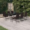 vidaXL 7 Piece Garden Dining Set Brown and Black
