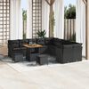 vidaXL Garden Sofa Set Height-Adjustable 13 pcs Black Poly Rattan