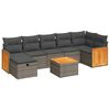 vidaXL 8 Piece Garden Sofa Set with Cushions Grey Poly Rattan