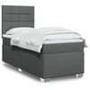 vidaXL Box Spring Bed with Mattress Dark Grey King Single Fabric