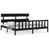 vidaXL Bed Frame without Mattress Black Super King Size Solid Wood Pine