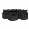 vidaXL 6 Piece Garden Sofa Set with Cushions Black Poly Rattan