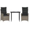 vidaXL 5 Piece Garden Dining Set with Cushions Grey Poly Rattan