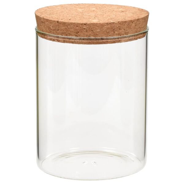 vidaXL Storage Glass Jars with Cork Lid 6 pcs 650 ml