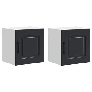 vidaXL Dishwasher Panel Kalmar 2 pcs Black Engineered Wood