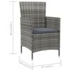vidaXL Garden Chairs with Cushions 4 pcs Poly Rattan Grey