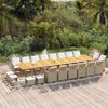 vidaXL 21 Piece Garden Dining Set with Cushions Beige Poly Rattan