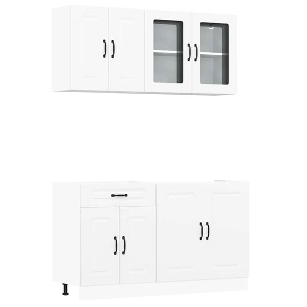 vidaXL 4 Piece Kitchen Cabinet Set Kalmar White Engineered Wood