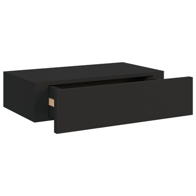 vidaXL Wall-mounted Drawer Shelves 2 pcs Black 40x23.5x10cm MDF